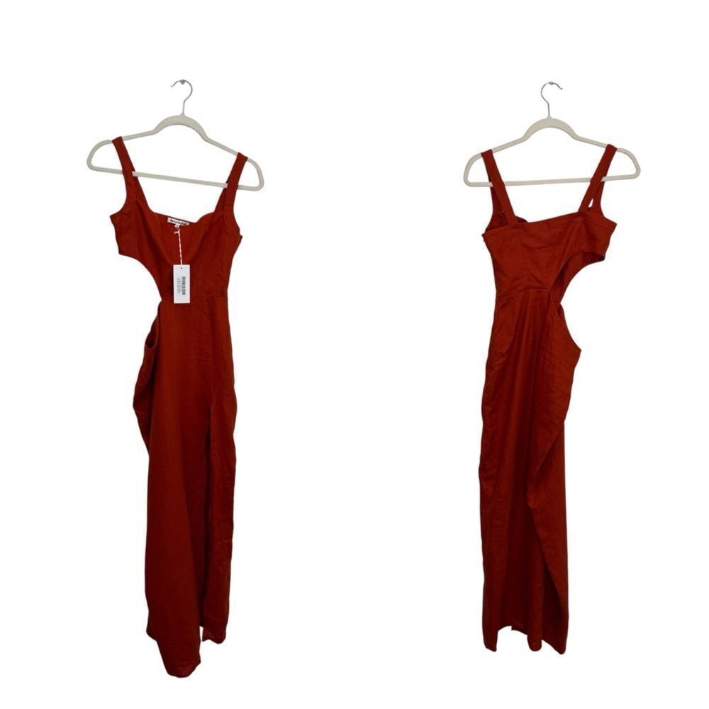 NWT Reformation Satori Linen Dress - Blood orange - Picture 8 of 11
